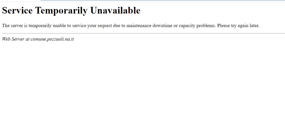 Fuori uso il sito del comune di Pozzuoli: sotto attacco hacker?