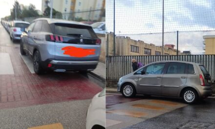 POZZUOLI| Sosta selvaggia a Monterusciello, auto parcheggiate sulle strisce pedonali rialzate 